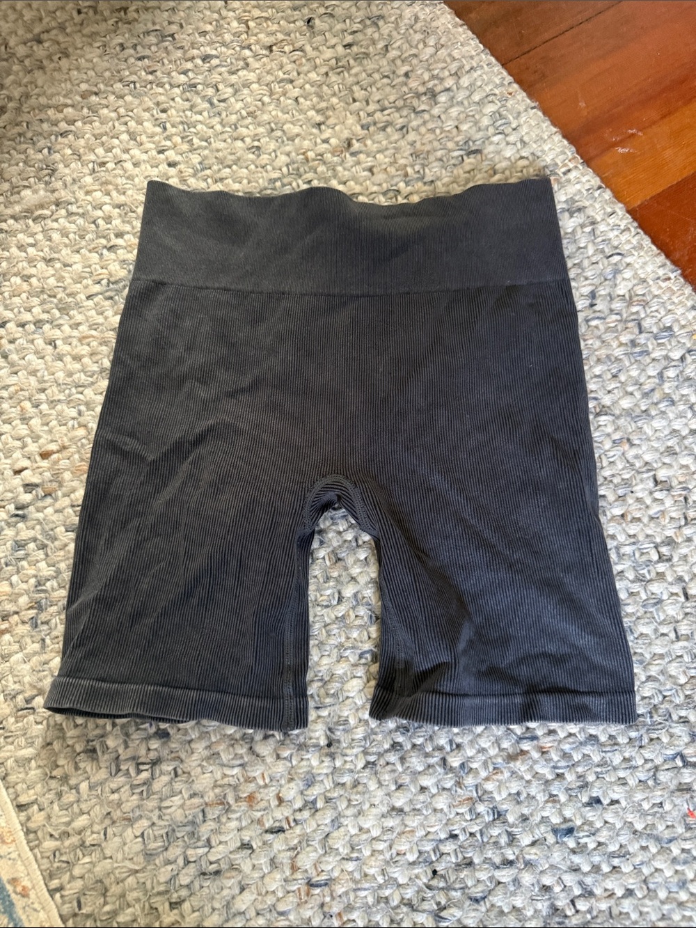 Gilly Hicks Ribbed High-Rise Bike Shorts - Black